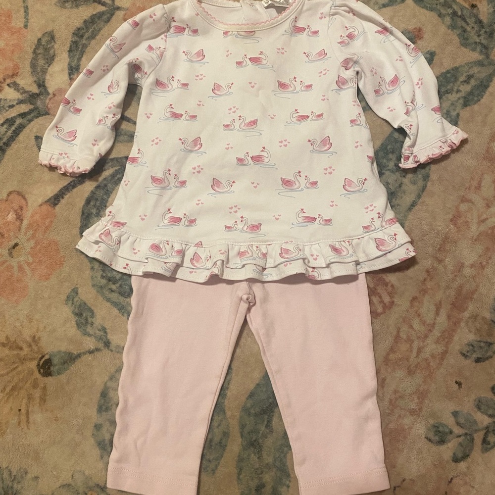 Kissy Kissy White and Pink Swan Set